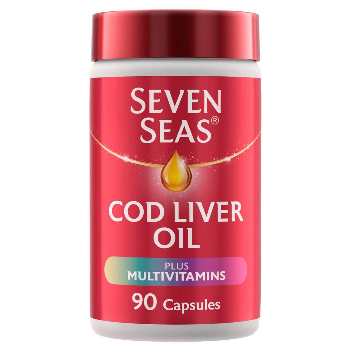 Seven Seas cod liver oil multivitamins 90 capsules, imported from the UK