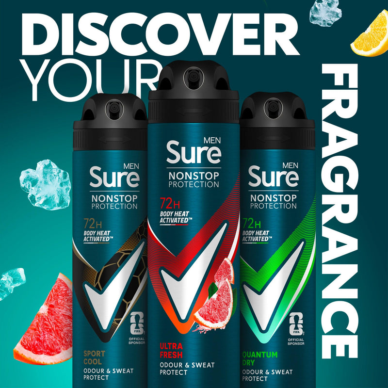Sure Men Ultra Fresh antiperspirant deodorant 150ml, imported from the UK