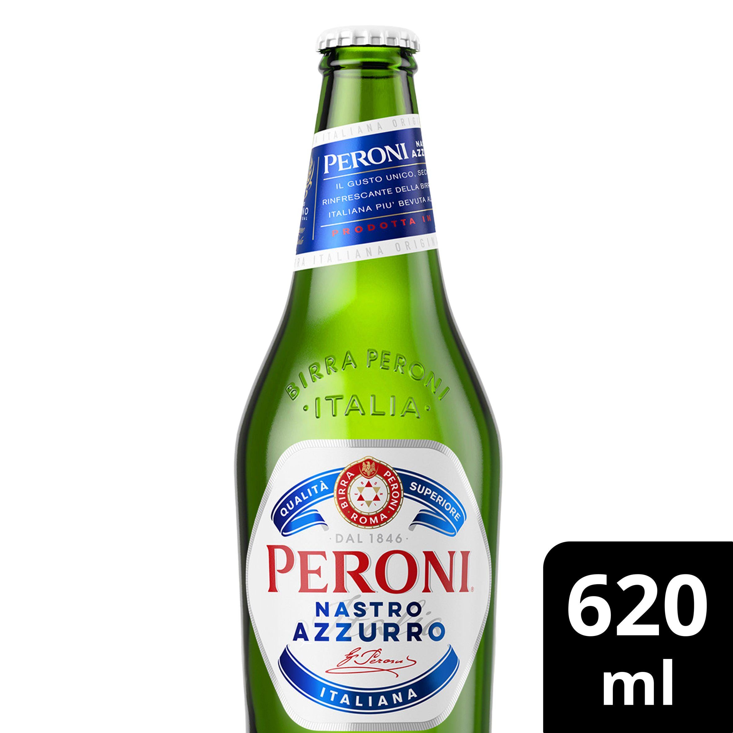 Peroni Nastro Azzurro Italian lager beer 620ml, UK version