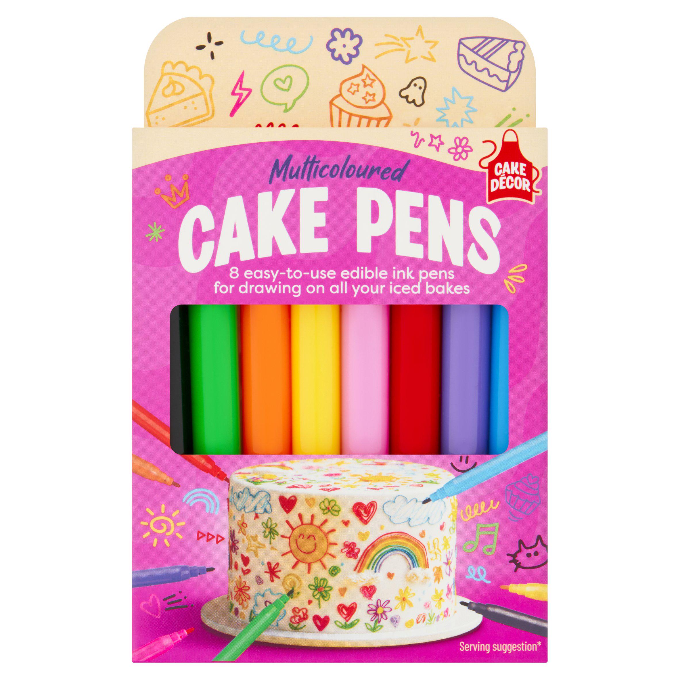 Cake Decor edible cake decoration pens 8 pack, UK version