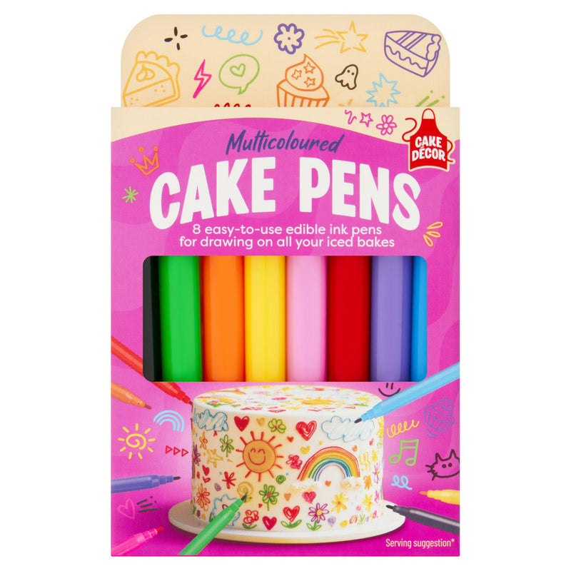 Cake Decor edible cake decoration pens 8 pack, UK version