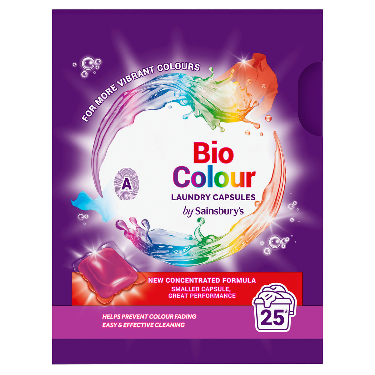 Sainsbury's Bio Colour laundry capsules 325g, imported from the UK
