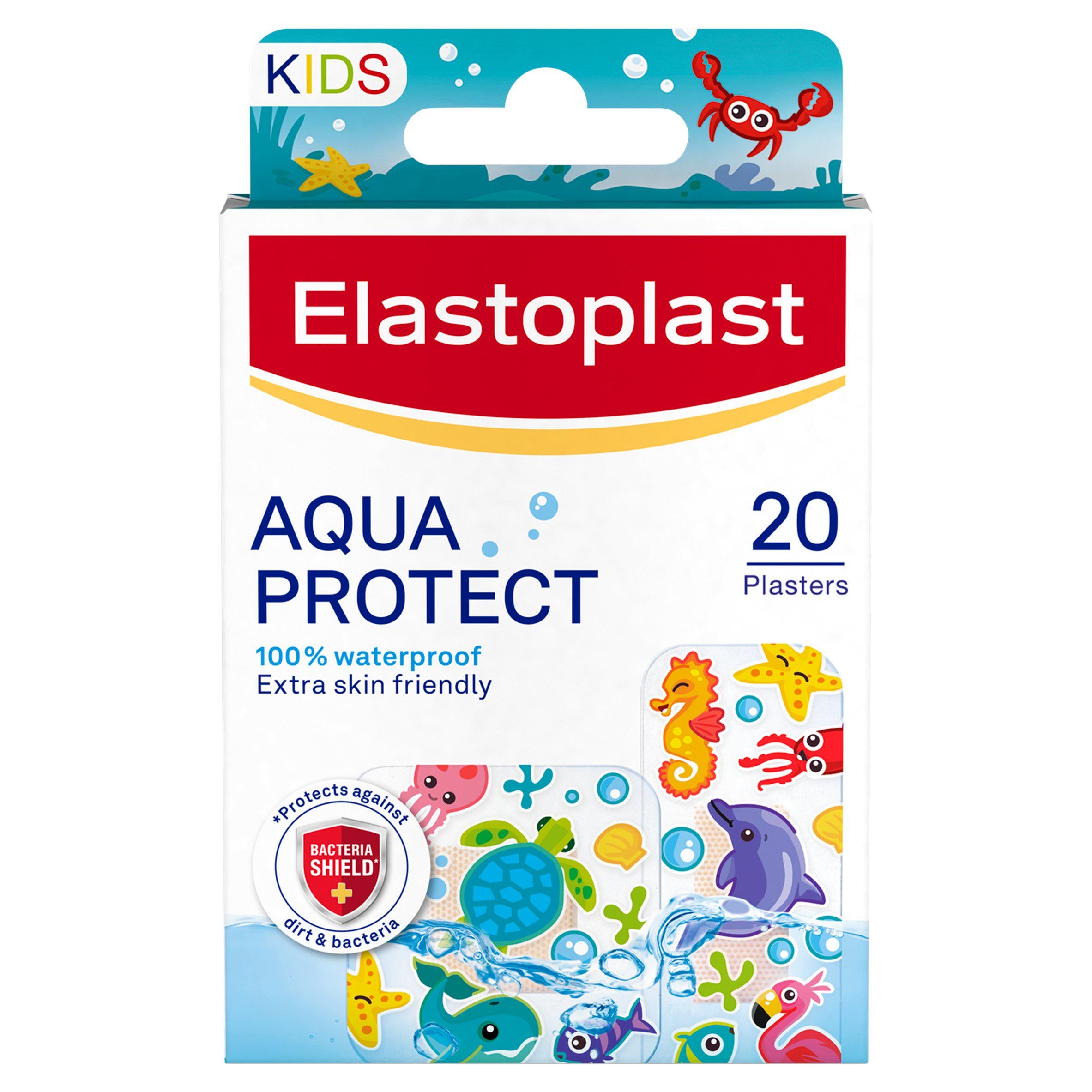 Elastoplast Aqua Protect Kids Plasters Marine Themed 20 strips - British product