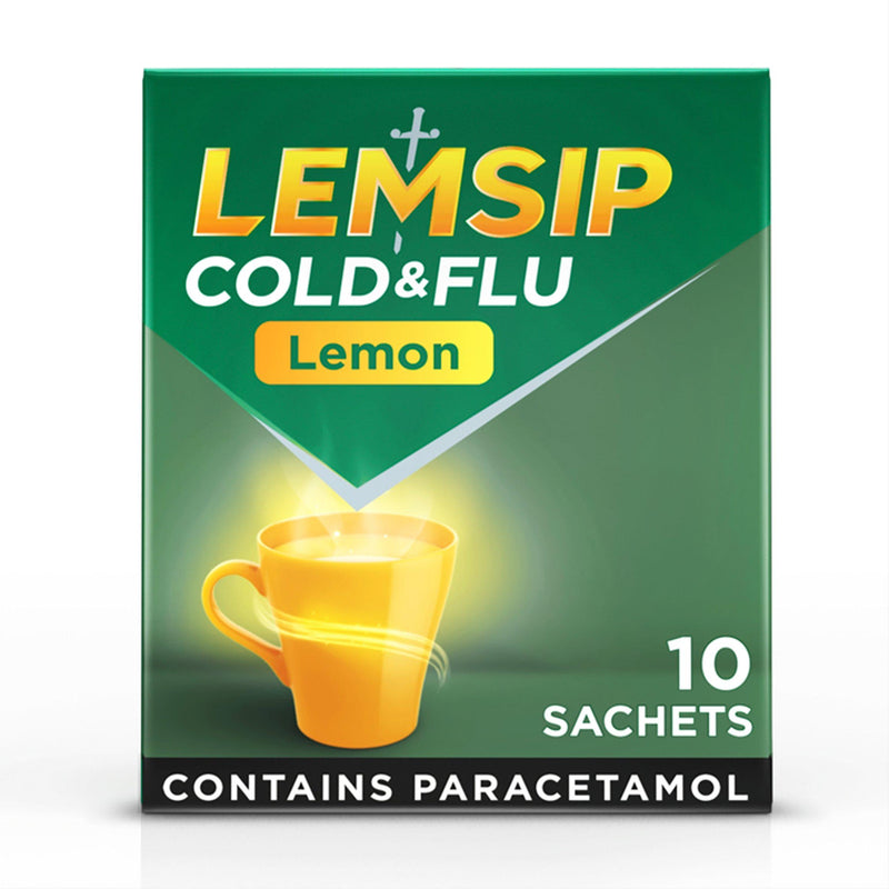 Lemsip Cold & Flu Original Lemon 10 sachets (British brand)