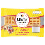 Waffle Amour large Belgian style toasting waffles 6 pack, imported from the UK