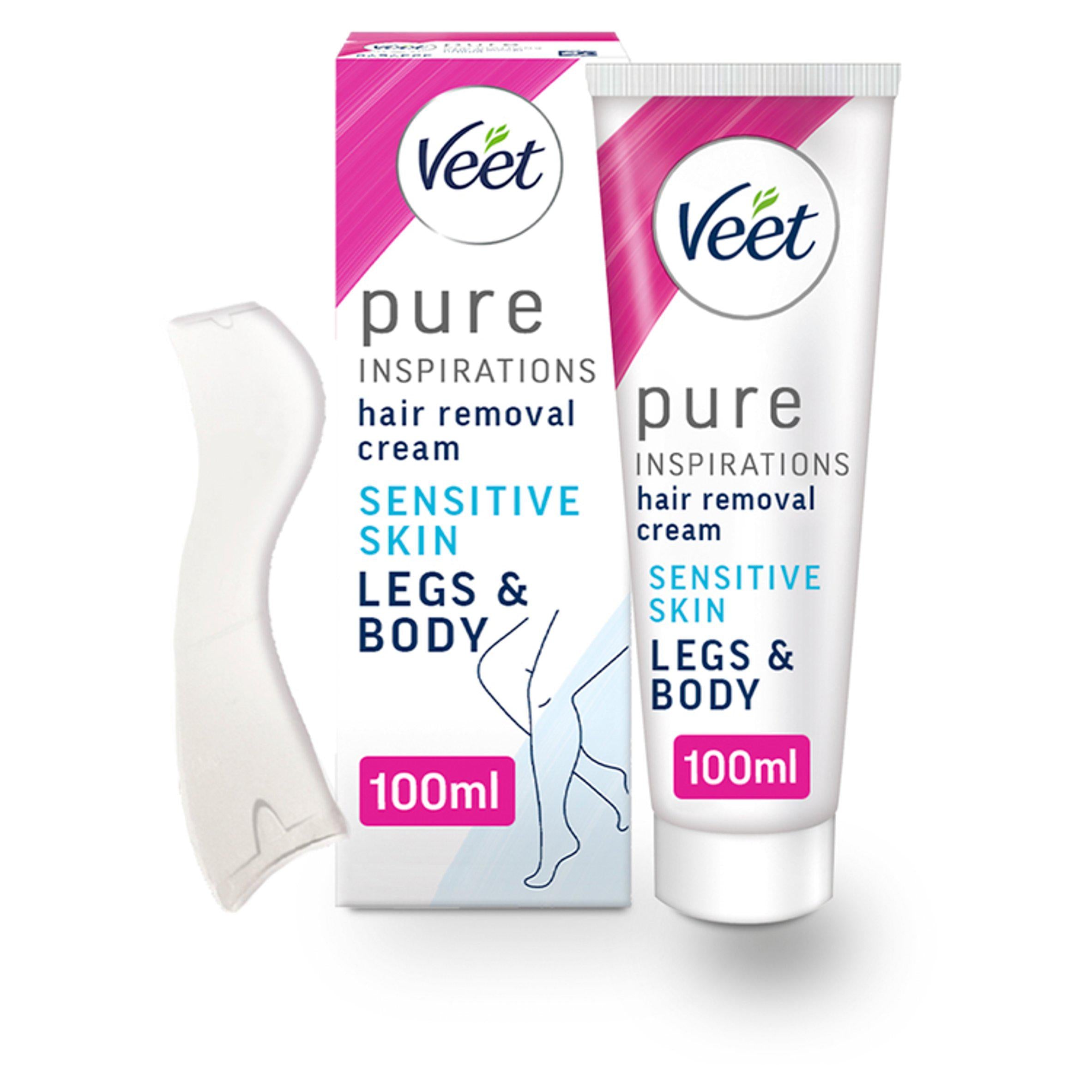 Veet Pure hair removal cream for sensitive skin 100ml, imported from the UK
