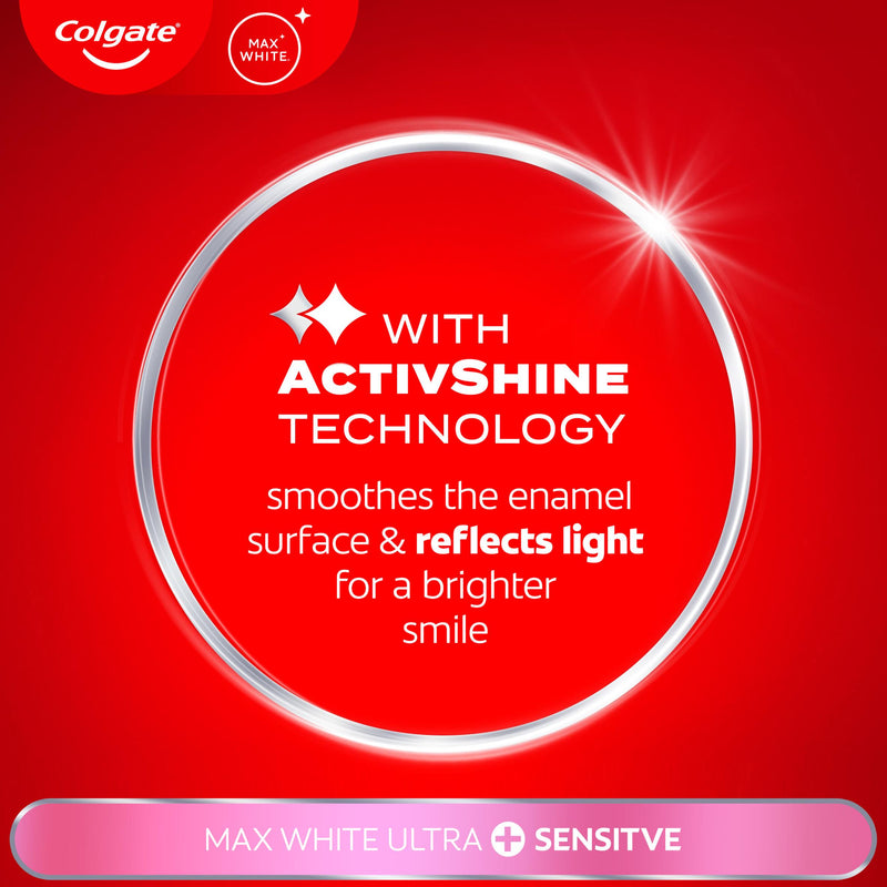 Colgate toothpaste Max White Ultra Plus Sensitive 75ml, imported from the UK
