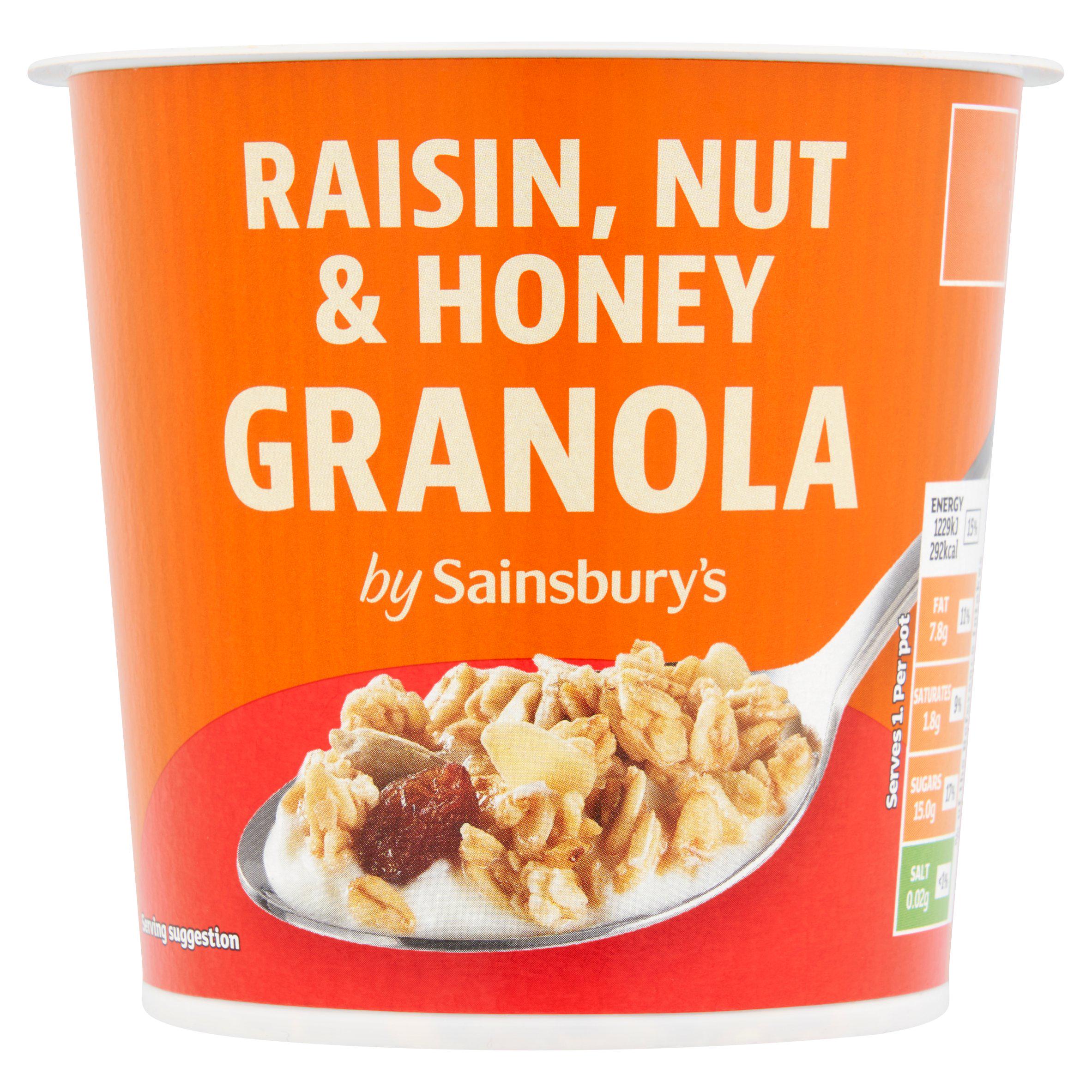 Sainsbury's Raisin Nut & Honey Granola 70g, UK version