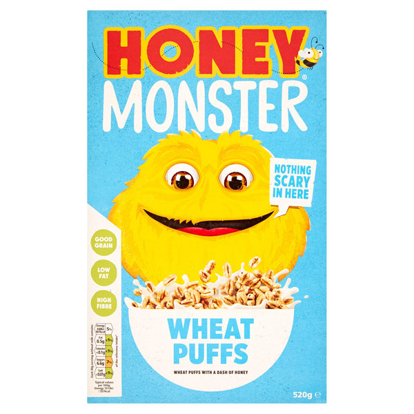 Honey Sweetened Puffed Wheat Cereal with Vitamins and Iron 520g