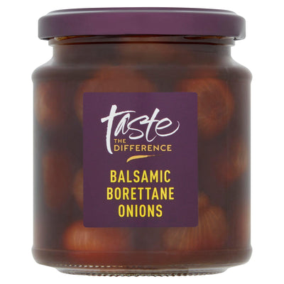 Sainsburys Sainsbury's Taste the Difference Balsamic Borettane Onions 280g- Buy online at McGrocer