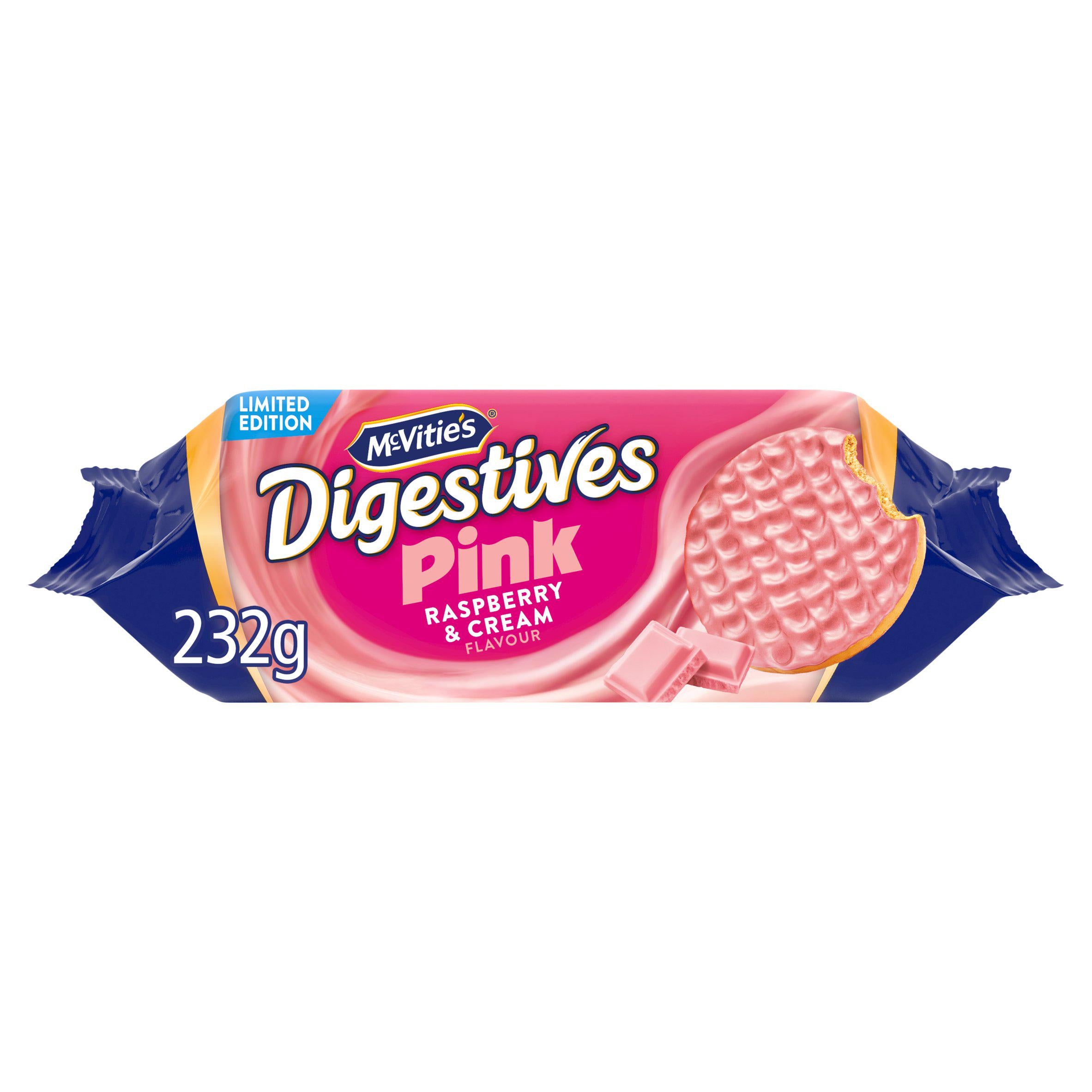 McVitie's Pink Digestive limited edition biscuits 232g (British brand)