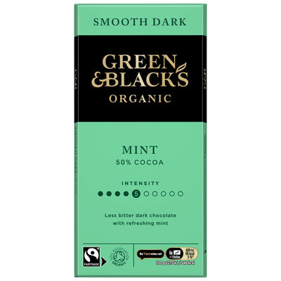 Sainsburys Green & Black's Organic Smooth Mint Chocolate Bar 90g- Buy online at McGrocer