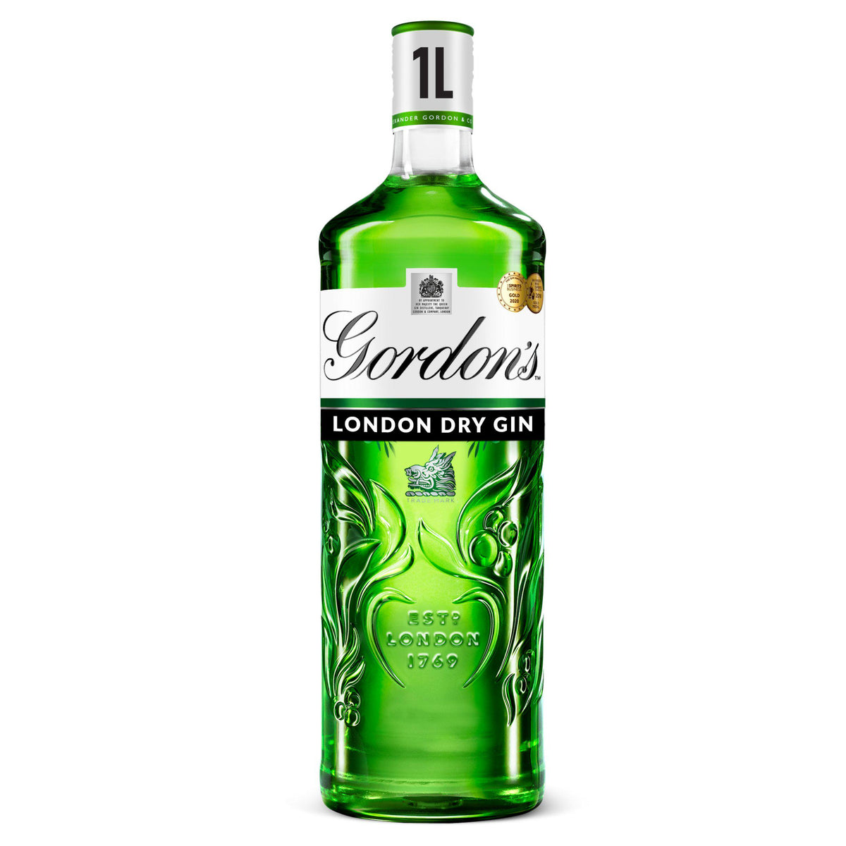 Gordon's London Dry Gin 1 litre bottle, UK version