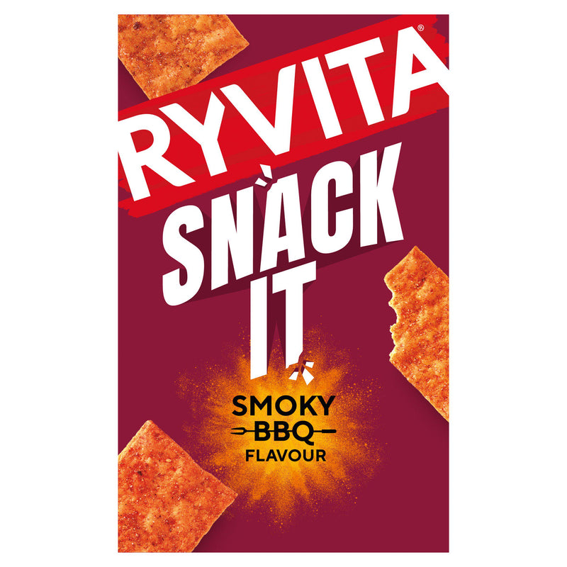 Ryvita flatbread snacks Smoky BBQ 125g, UK version