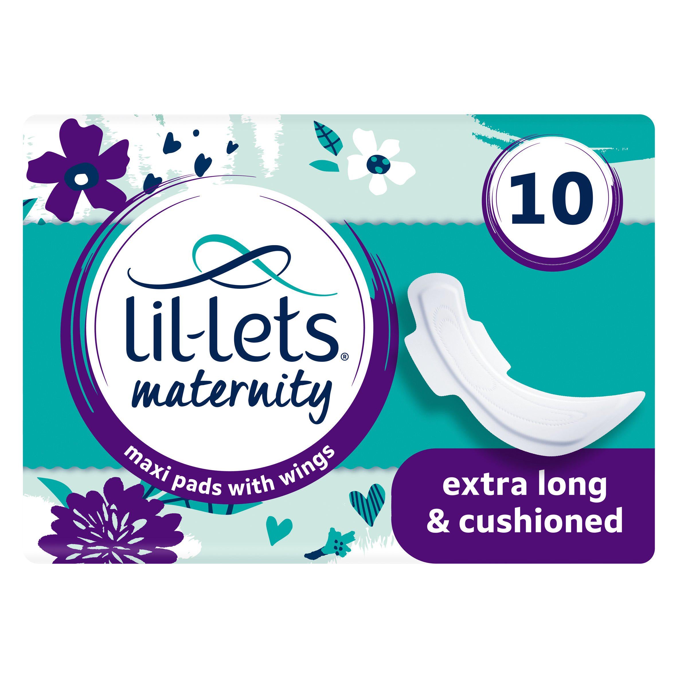 Lil-Lets Maternity Maxi Pads with Wings x10 (British brand)