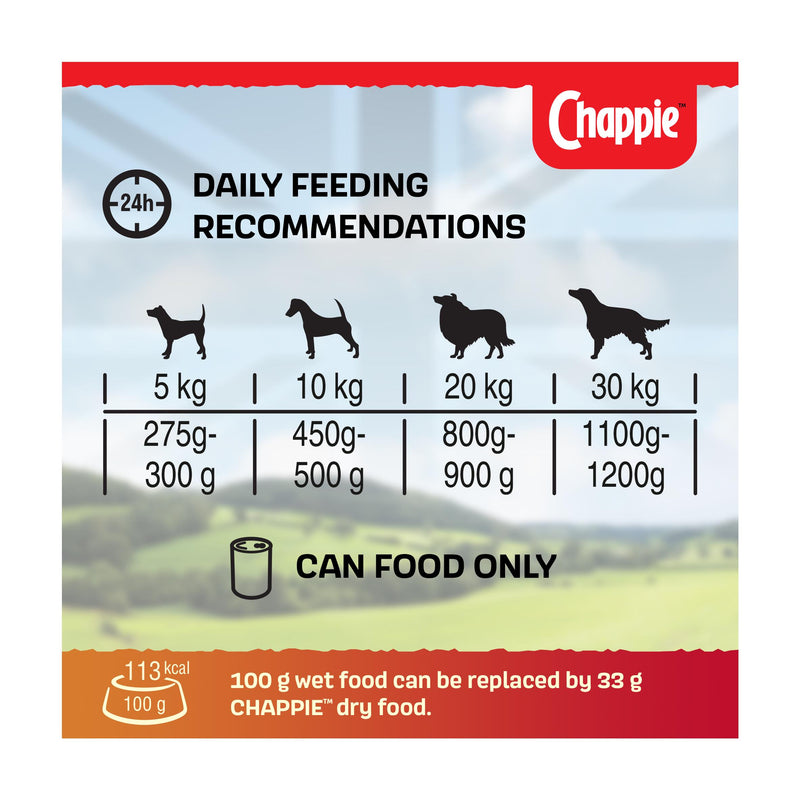 Chappie adult wet dog food loaf 6x412g tins - British product