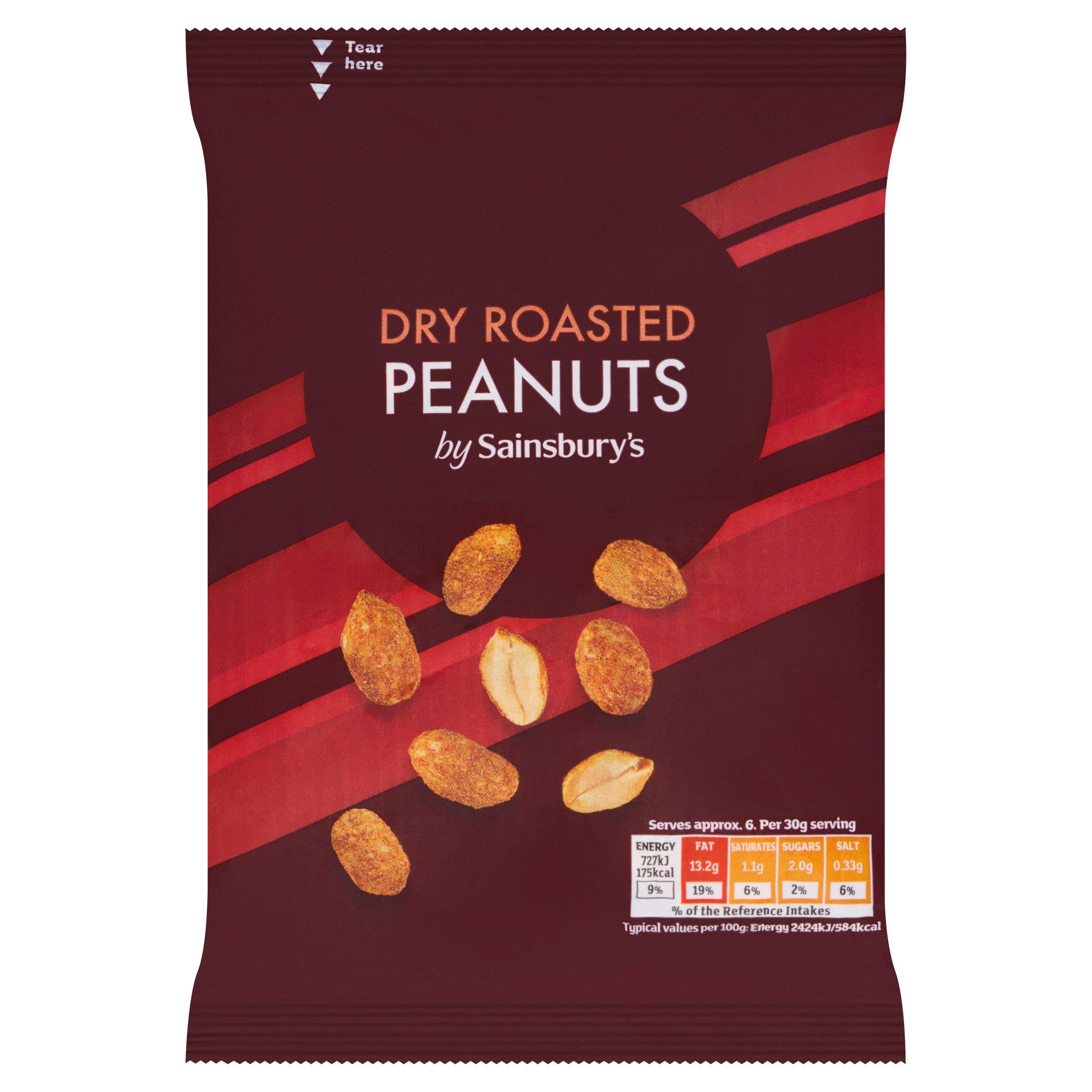 Sainsbury's dry roasted peanuts 200g (British brand)