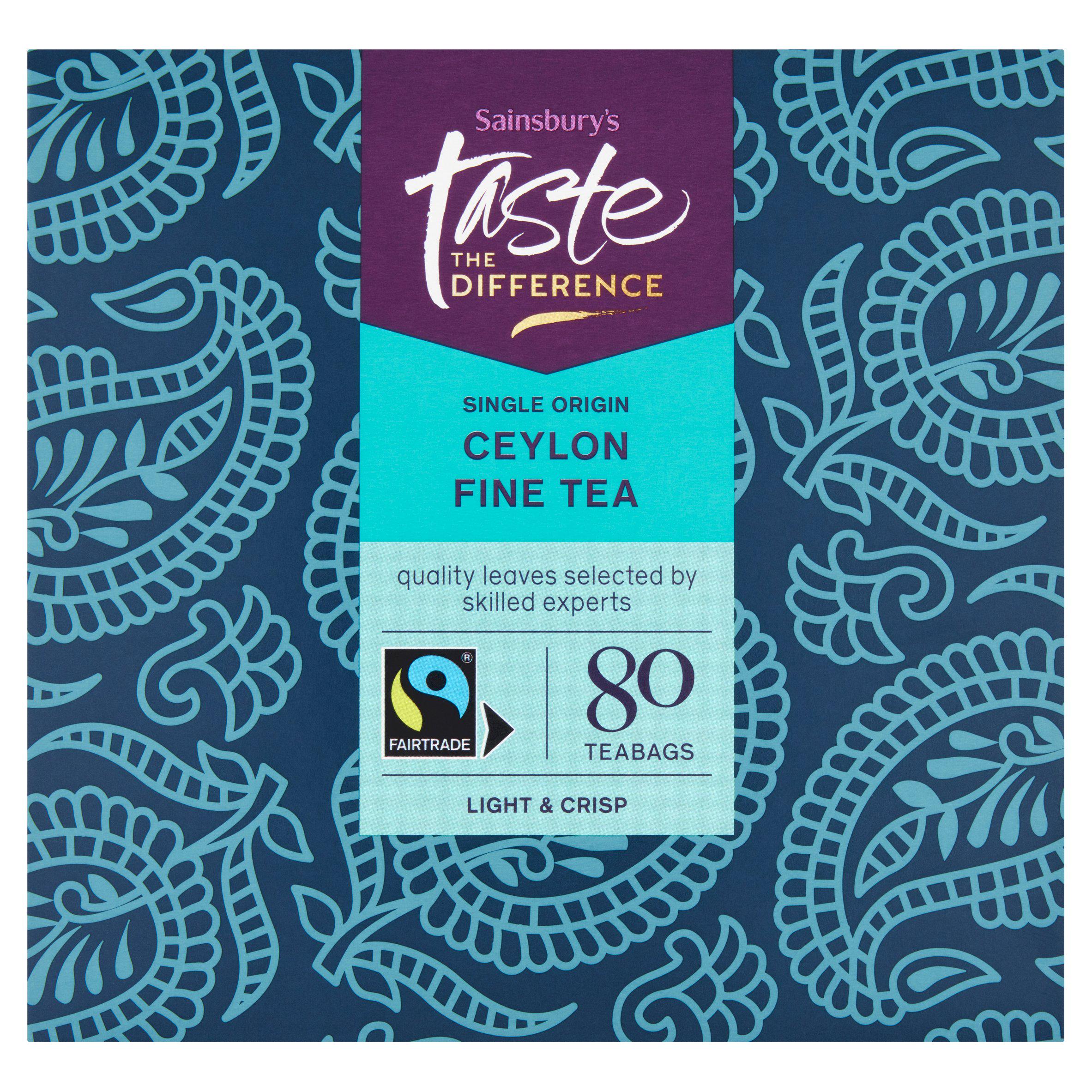 Sainsbury's Ceylon tea bags Taste the Difference 80 bags - British product