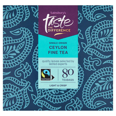 Sainsburys Sainsbury's Ceylon Taste the Difference Black Tea Bags 80 Tea Bags- Buy online at McGrocer