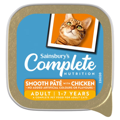 Sainsburys Sainsbury's Adult Smooth Pate with Chicken Cat Food 1+ Years 100g- Buy online at McGrocer