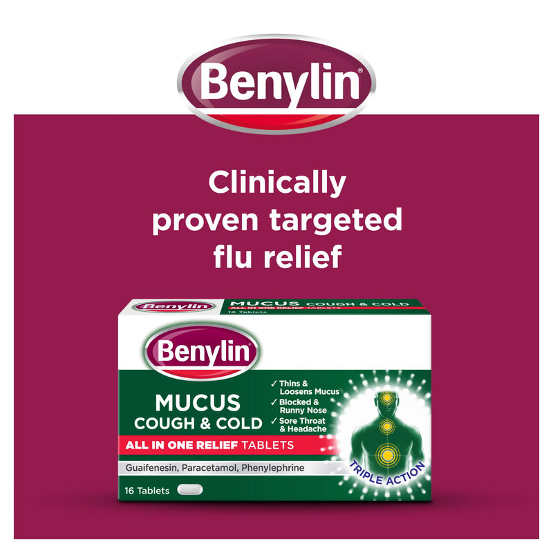 Benylin Mucus Cough Cold Tablets 16 - British product