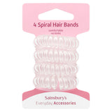 Sainsbury's spiral hair ties clear pack of 4, UK version