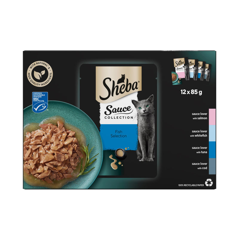 Sheba cat food fish selection pouches 12x85g (British brand)