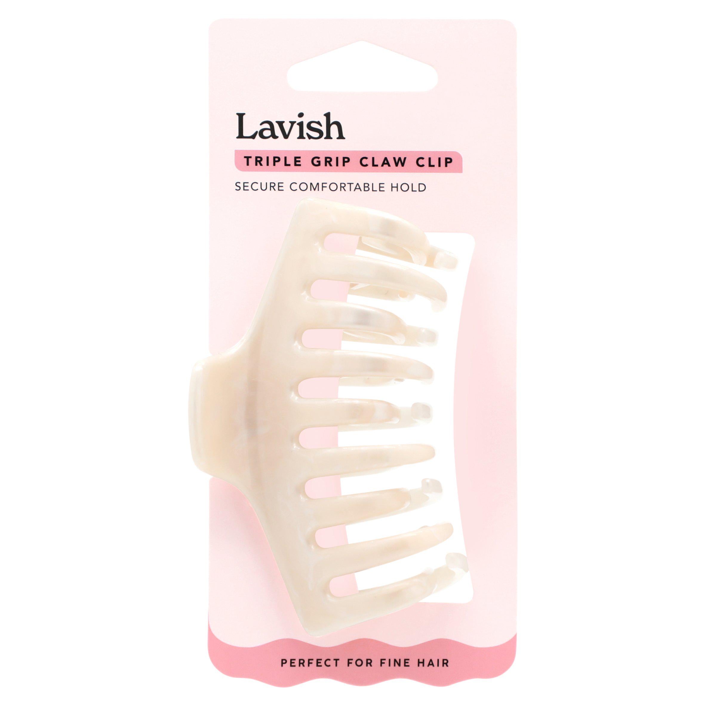 Lavish triple grip claw clip for fine hair - British product