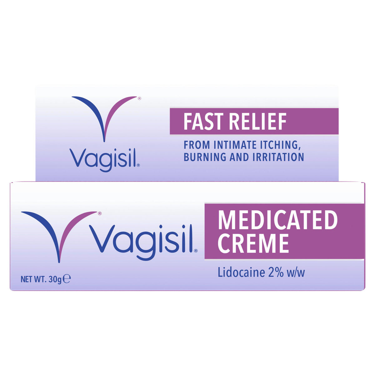 Vagisil Medicated Creme 30g tube package (British brand)