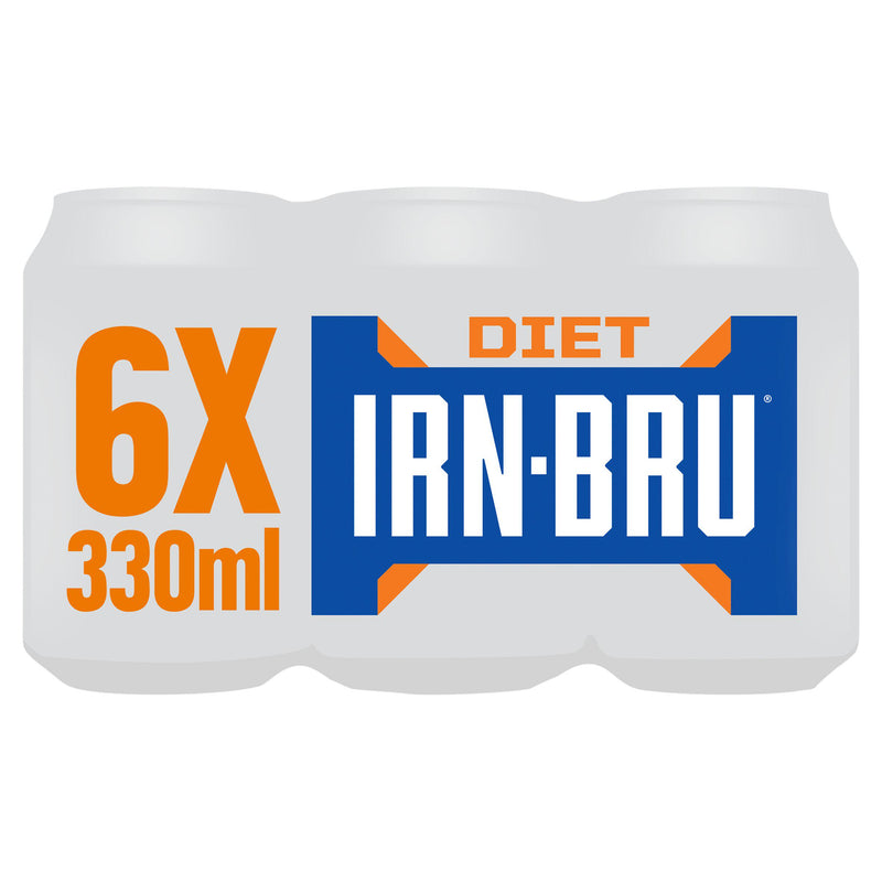 Irn-Bru sugar free soft drink 6x330ml cans, UK version