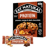 Eat Natural protein cereal bar peanuts orange dark chocolate 3x40g, imported from the UK