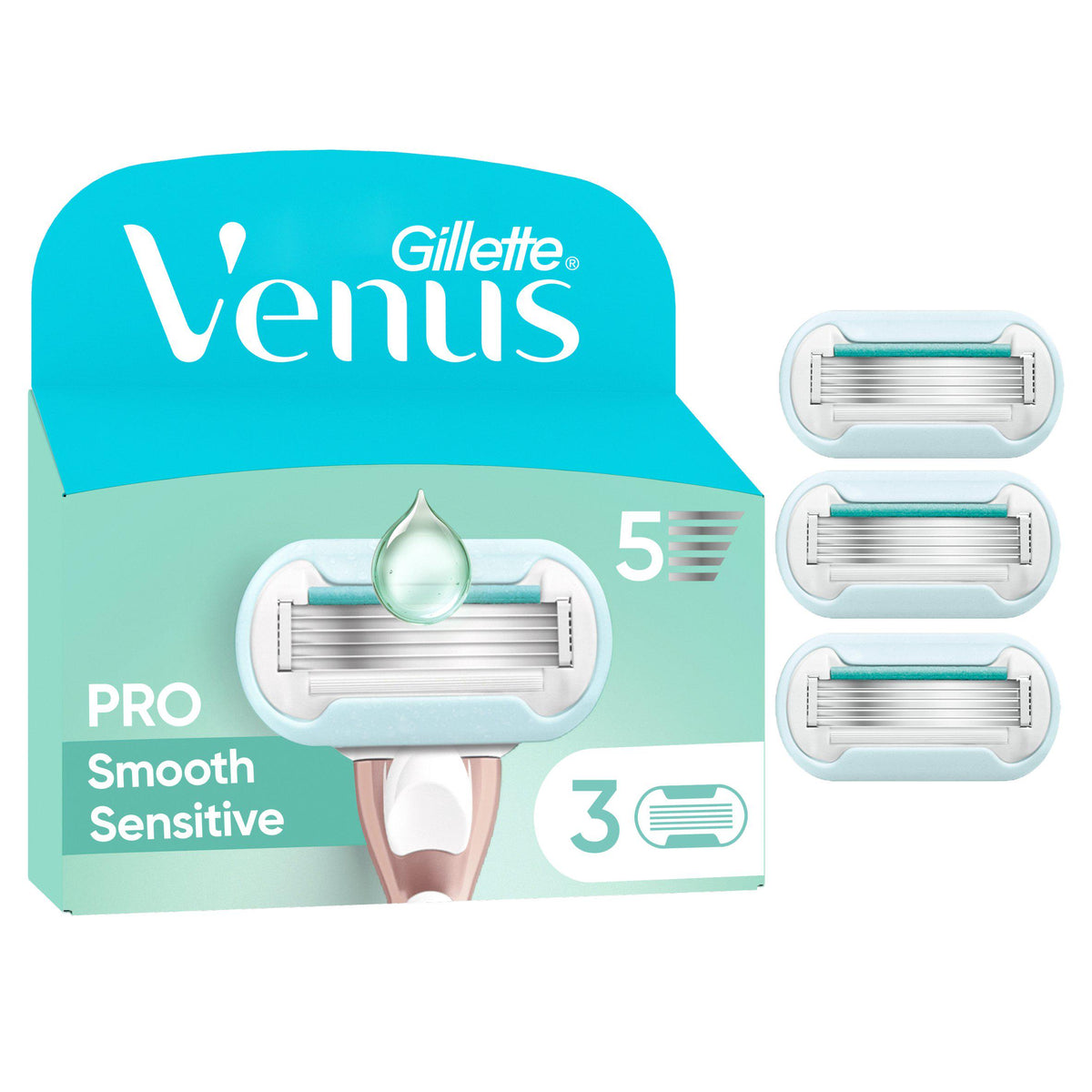 Venus Deluxe Smooth Sensitive Razor Blades 3 Pack (British brand)