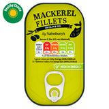 Sainsbury's mackerel fillets in olive oil 125g, UK version
