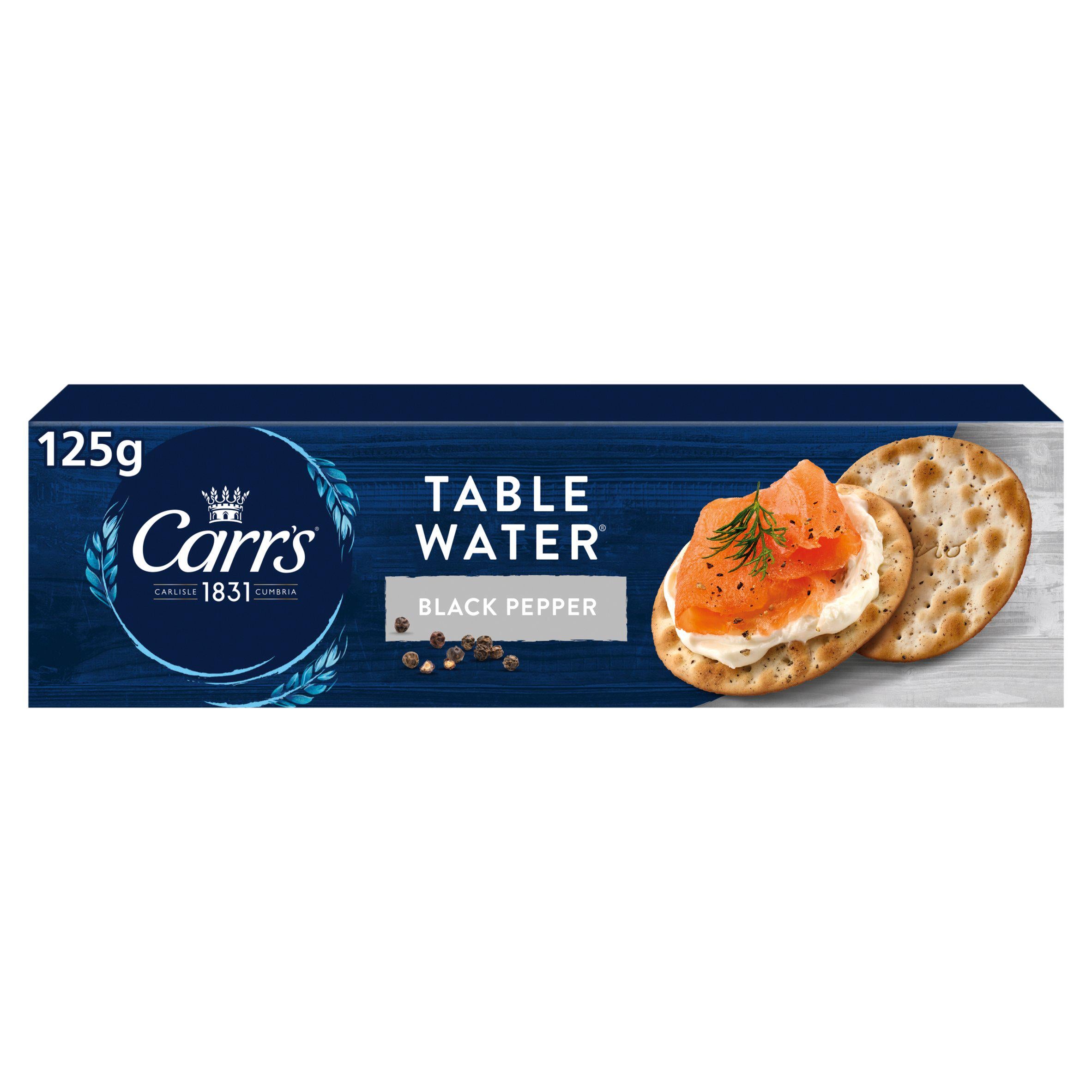 Carr's black pepper table water crackers 125g (British brand)