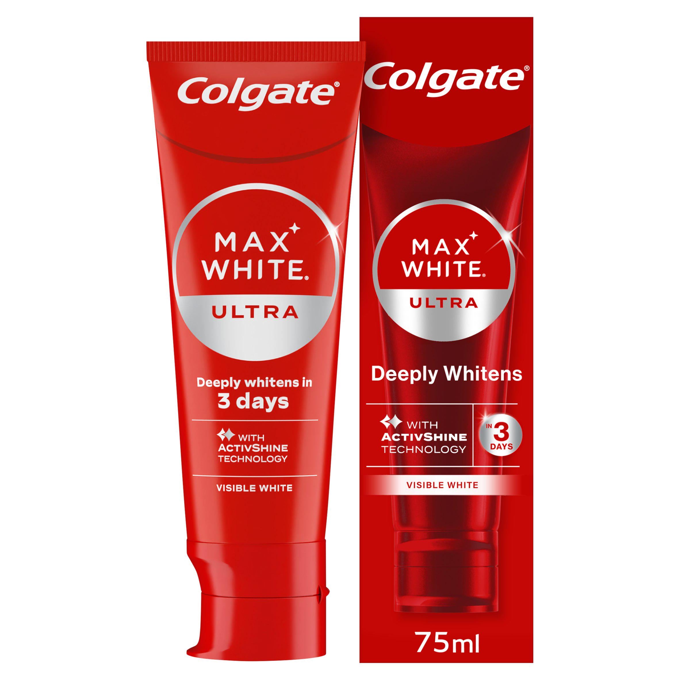 Colgate Max White Ultra Active Foam whitening toothpaste 75ml - British product