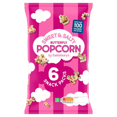 Sainsburys Sainsbury's Sweet & Salty Butterfly Popcorn 6x14g- Buy online at McGrocer