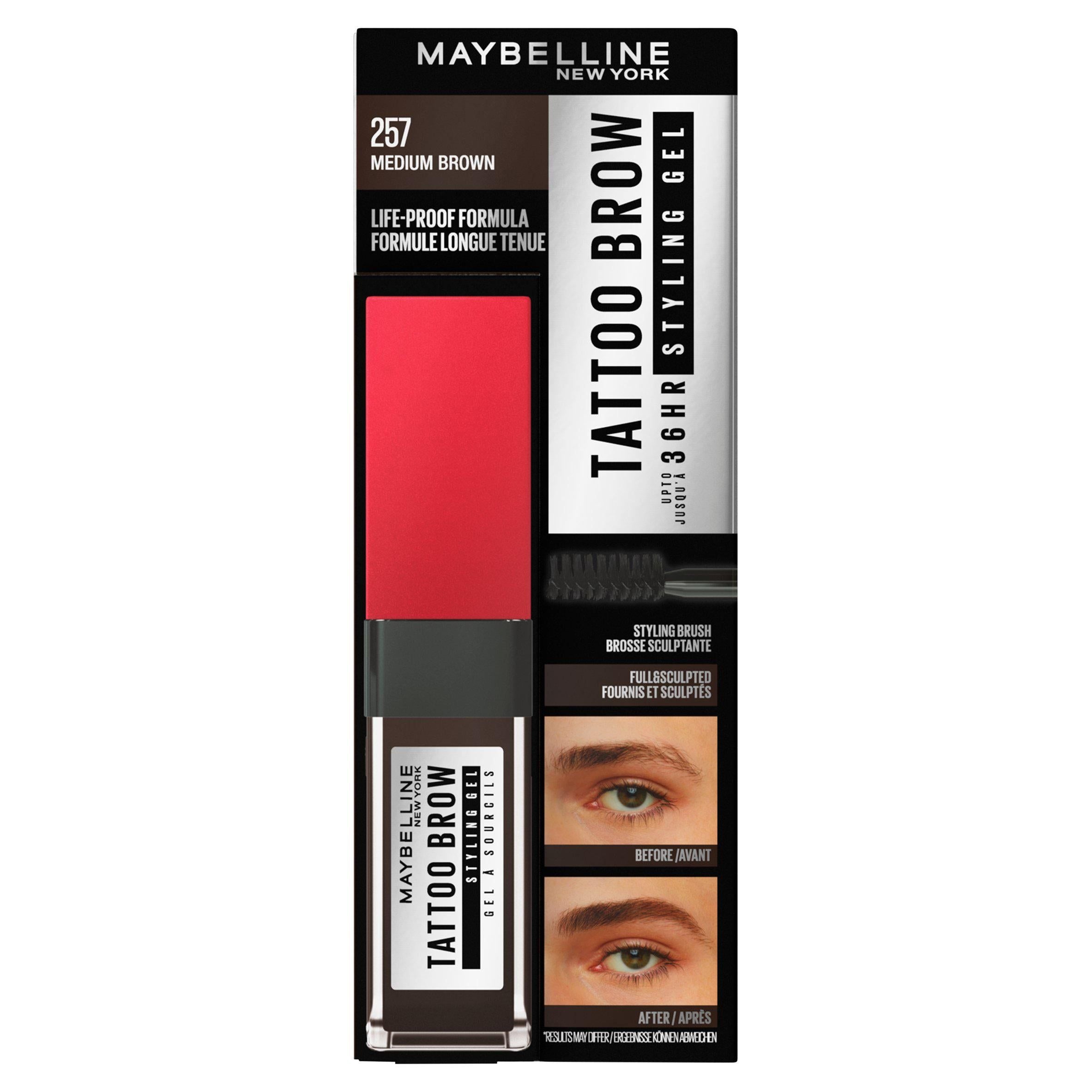 Maybelline Tattoo 36hr Medium Brown Brow Gel GOODS Sainsburys   