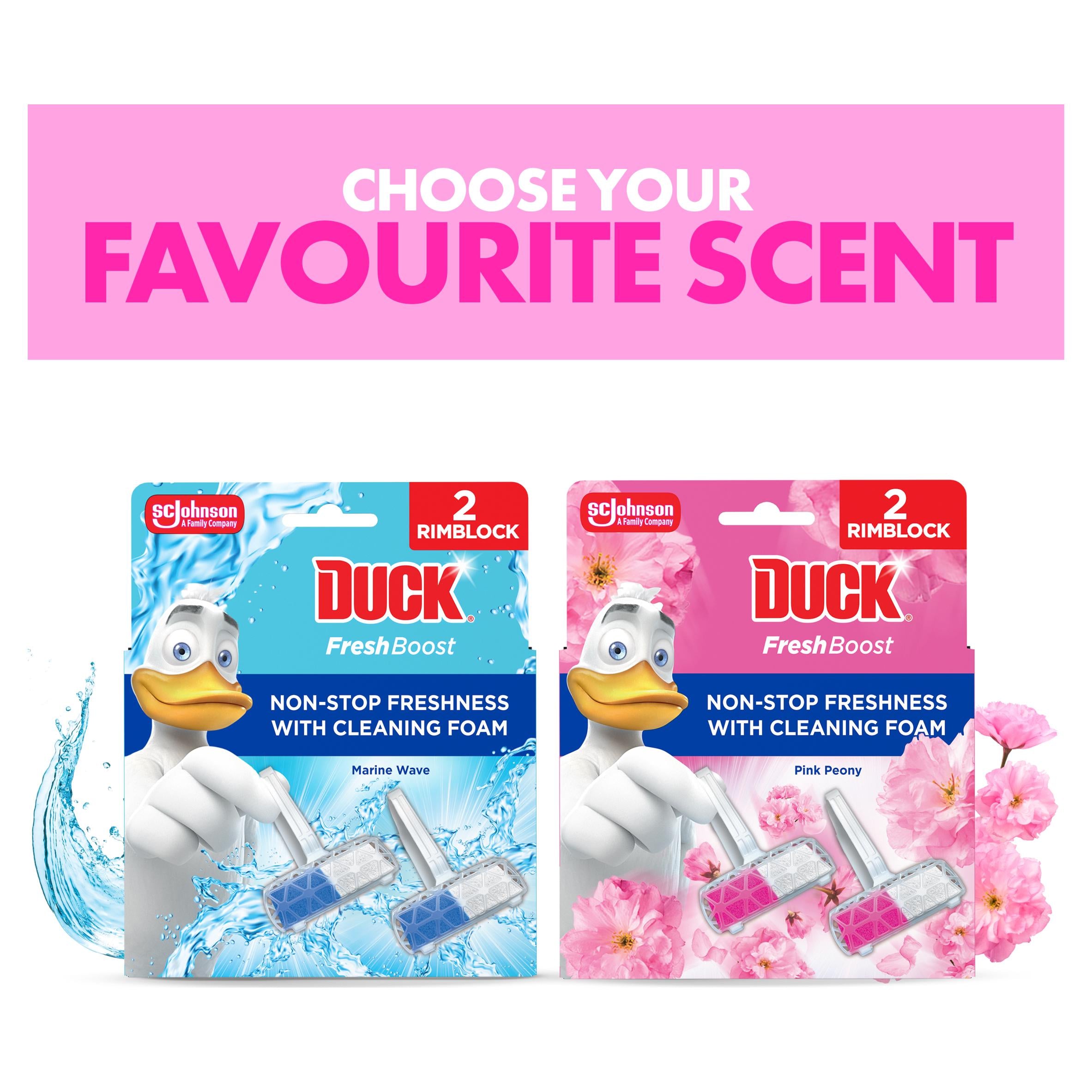 Duck Pink Peony toilet rim block 2x16g, UK version