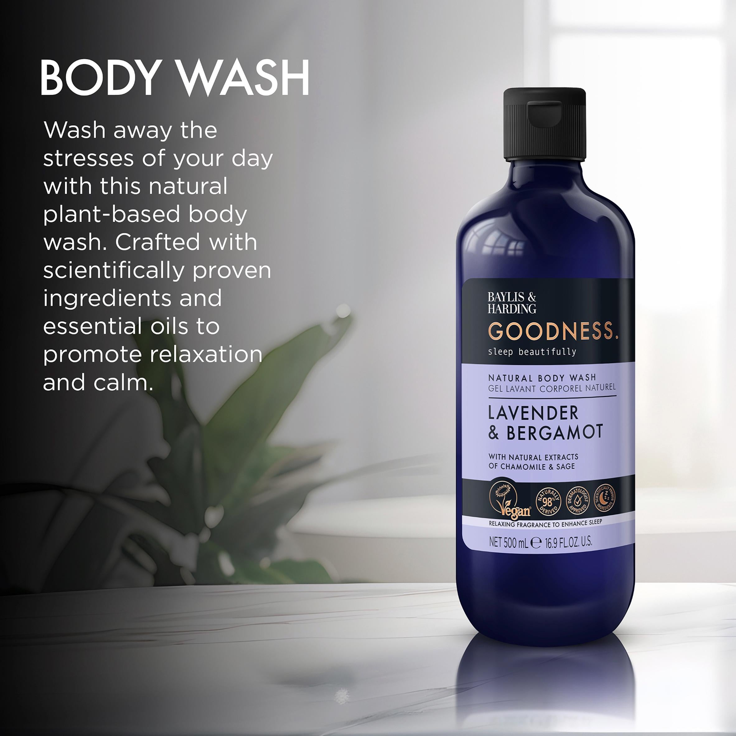 Baylis & Harding Goodness Body Wash Lavender Bergamot 500ml - British product