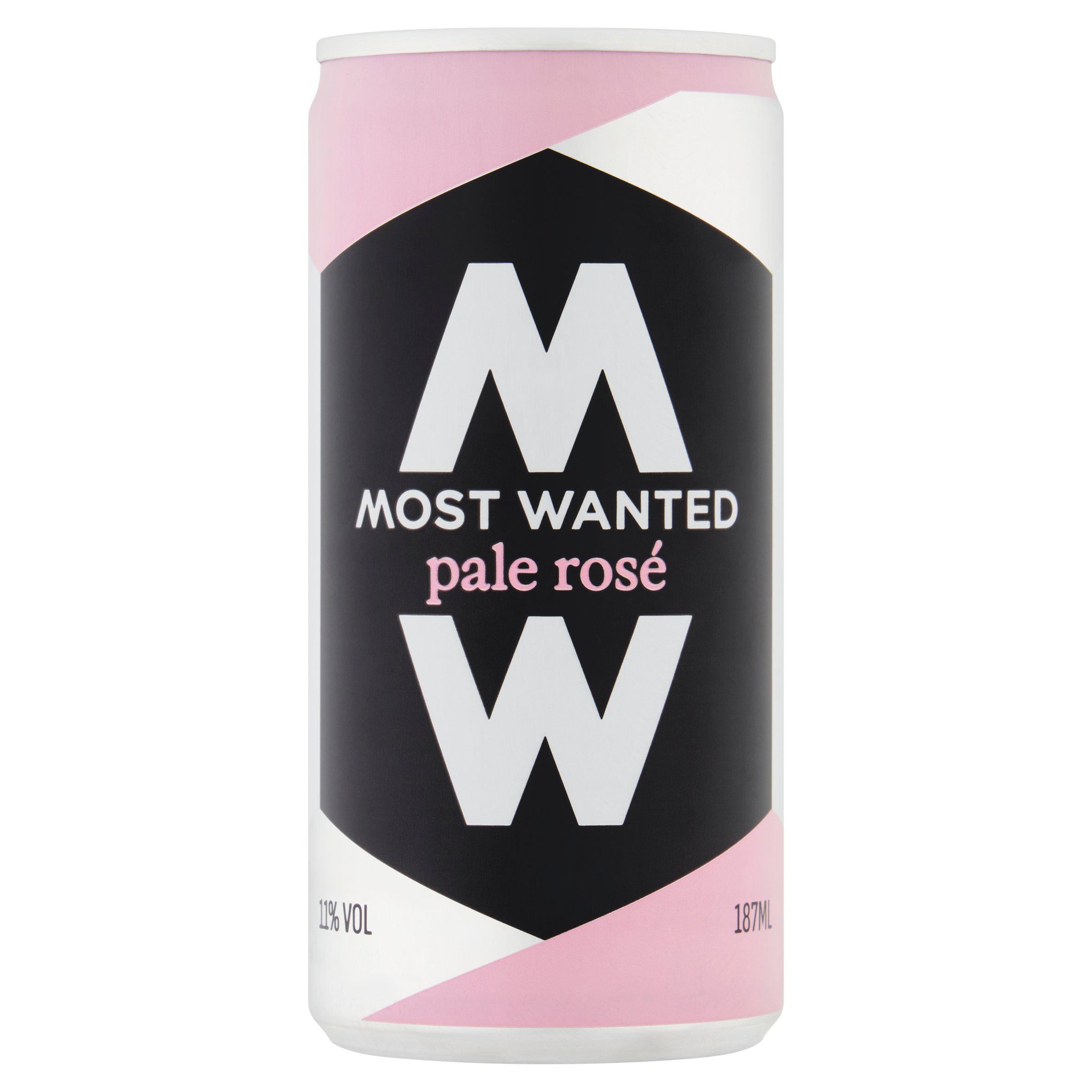Most Wanted rosé wine can 18.7cl, imported from the UK