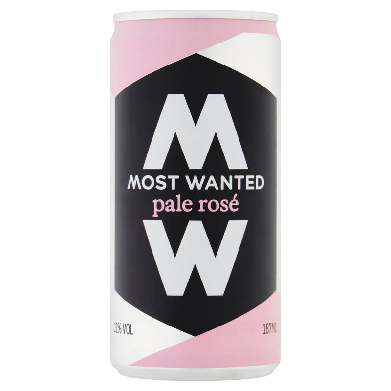 Most Wanted rosé wine can 18.7cl, imported from the UK
