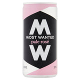 Most Wanted rosé wine can 18.7cl, imported from the UK