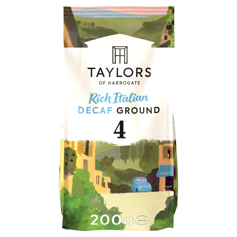 Taylors of Harrogate Rich Italian Decaf ground coffee 200g, imported from the UK