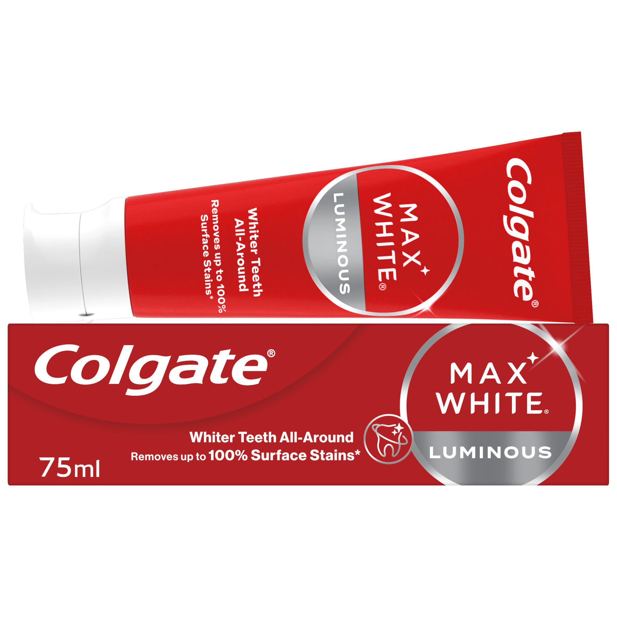 Colgate Max White Luminous whitening toothpaste 75ml, imported from the UK