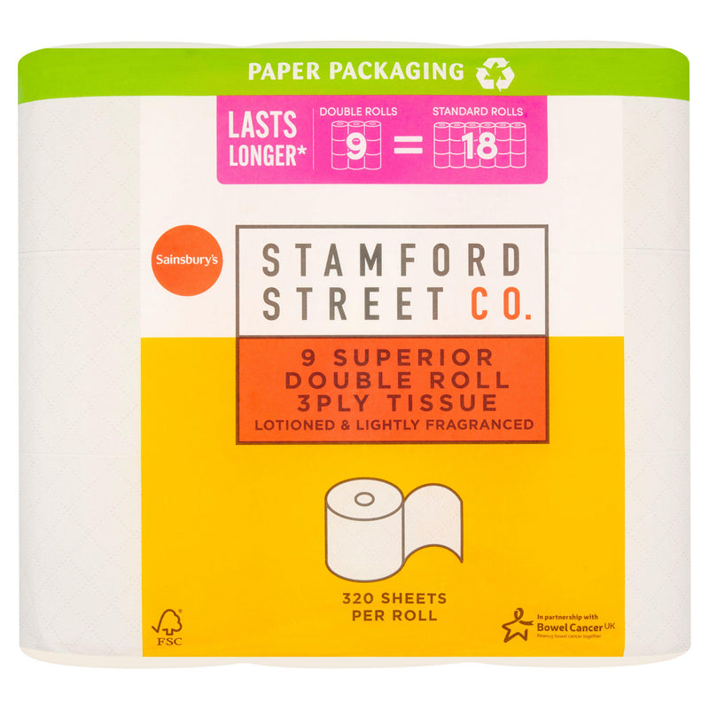 Stamford Street Co superior toilet tissue 9 double rolls (British brand)