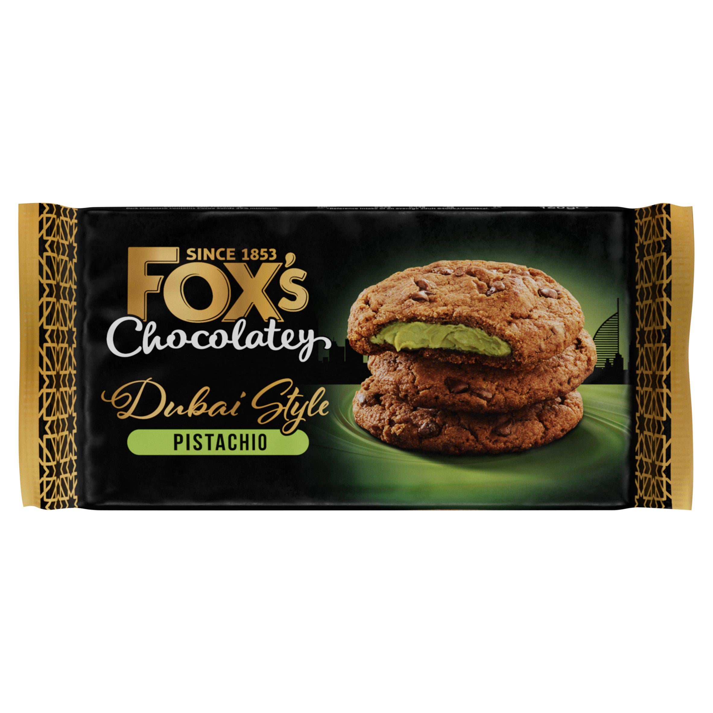 Fox's Dubai Style Pistachio Cookies 160g, imported from the UK