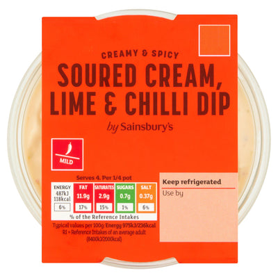 Sainsburys Sainsbury's Creamy & Spicy Soured Cream, Lime & Chilli Dip 200g- Buy online at McGrocer
