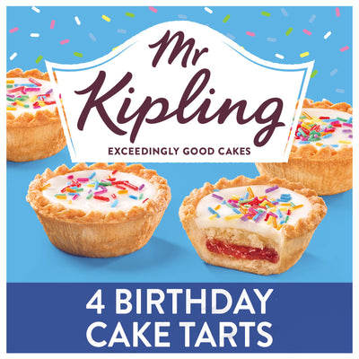 Sainsburys Mr Kipling Birthday Cake Tarts x4 Pastry Cases- Buy online at McGrocer