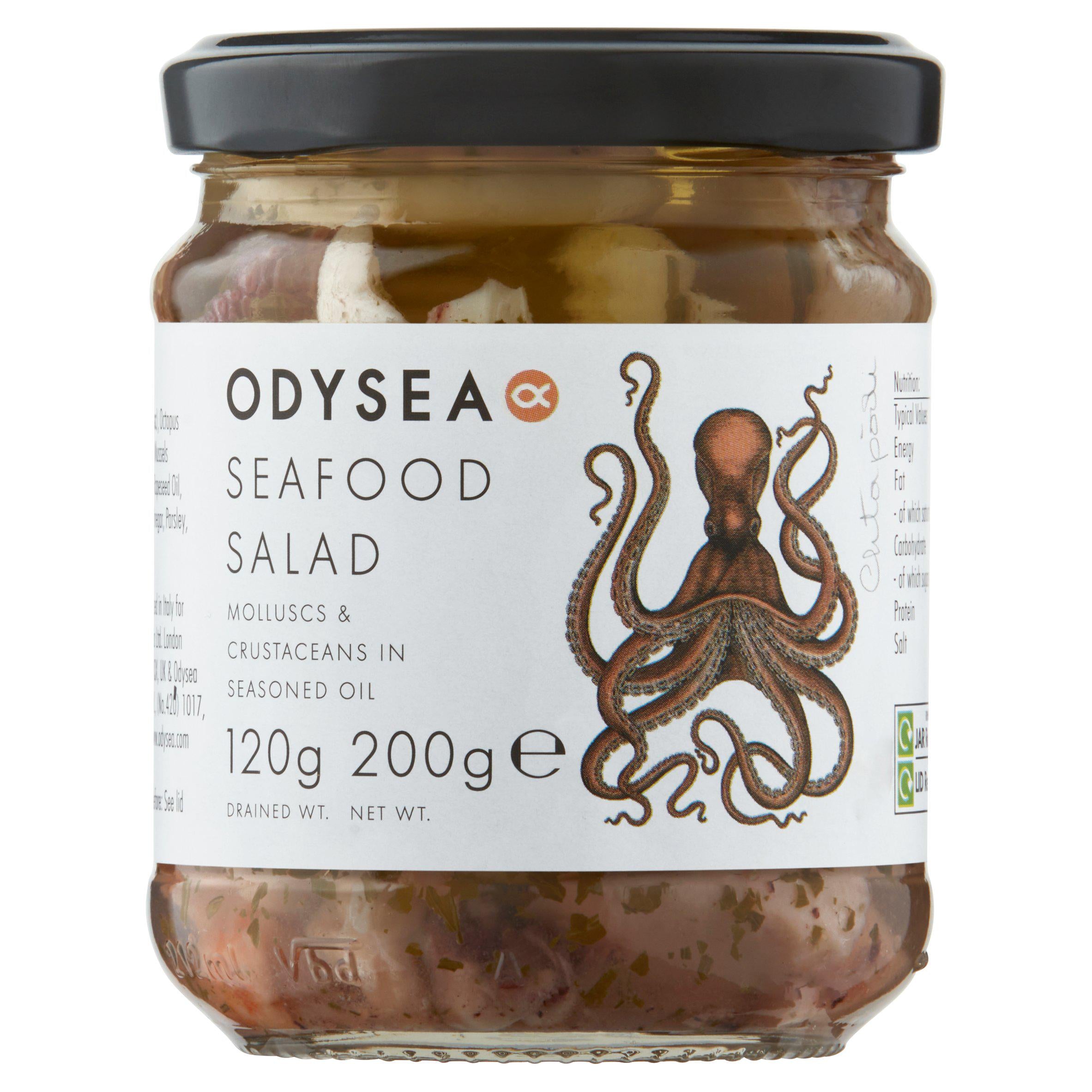 Odysea seafood salad 200g jar, imported from the UK