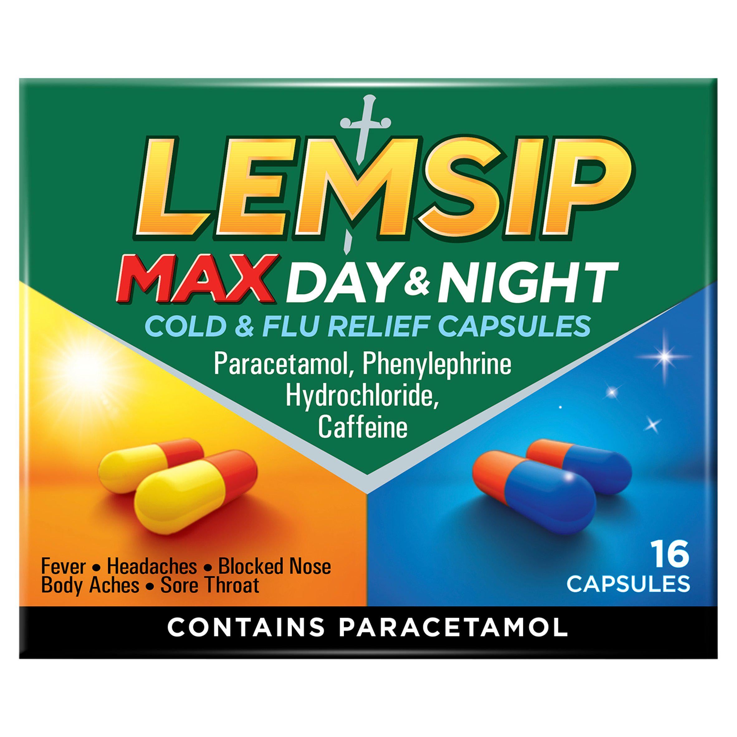 Lemsip Max Day & Night capsules 16 pack, UK version